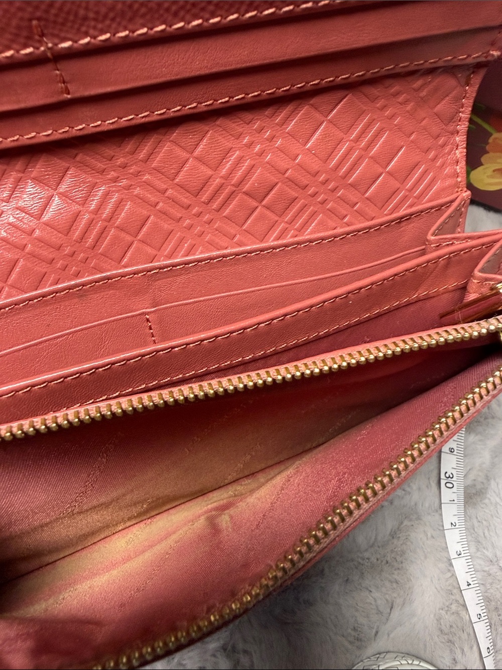 Burberry Coral-Pink Leather Continental Wallet - Picture 9 of 11